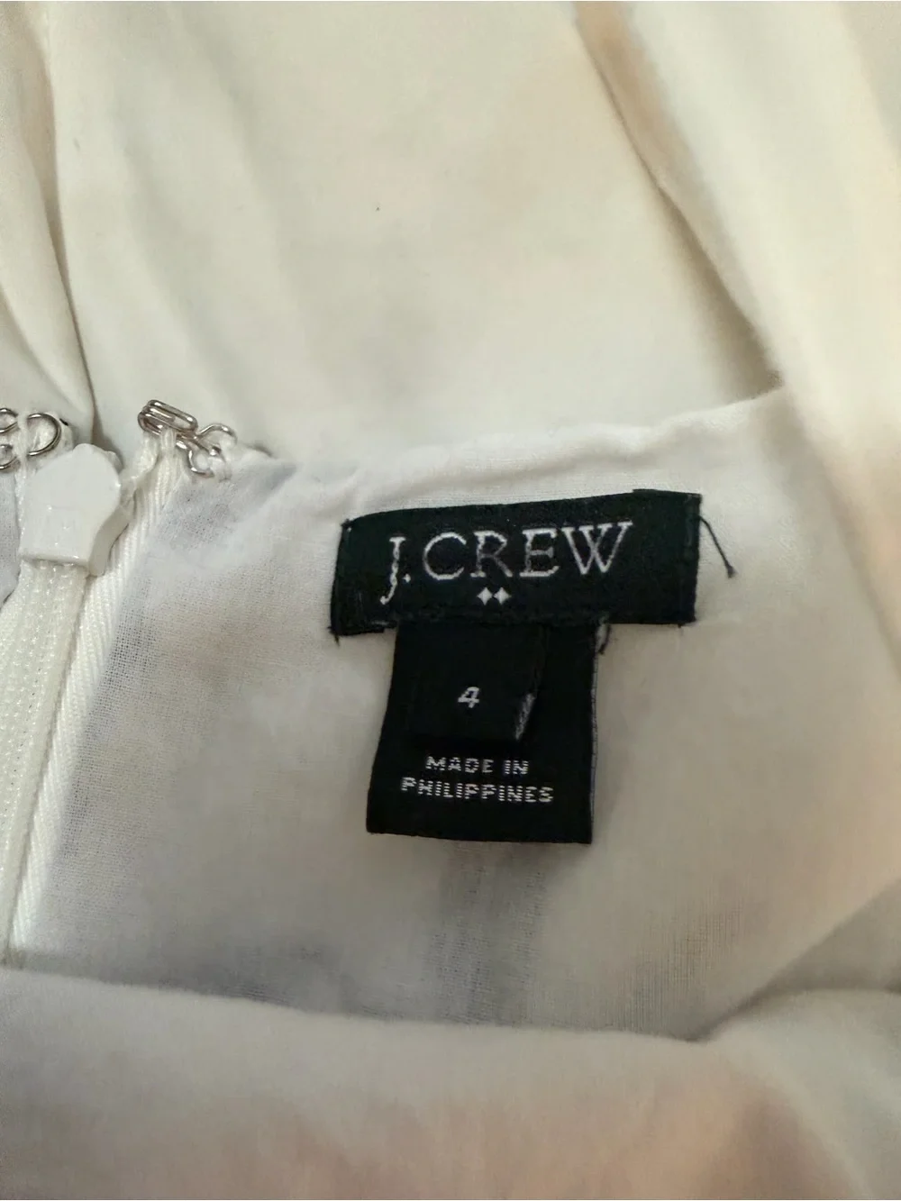 J. Crew White Garment with Black Brand Tag